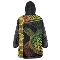 Vanuatu Sand Drawing Turtle Wearable Blanket Hoodie Happy Independence Day