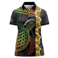 Vanuatu Sand Drawing Turtle Women Polo Shirt Happy Independence Day