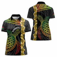 Vanuatu Sand Drawing Turtle Women Polo Shirt Happy Independence Day