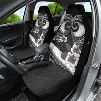 Black Polynesia Car Seat Cover Tribal Pattern Tropical Frangipani