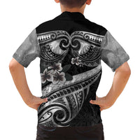 Black Polynesia Family Matching Summer Maxi Dress and Hawaiian Shirt Tribal Pattern Tropical Frangipani LT14 - Polynesian Pride