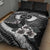 Black Polynesia Quilt Bed Set Tribal Pattern Tropical Frangipani