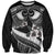 Black Polynesia Sweatshirt Tribal Pattern Tropical Frangipani