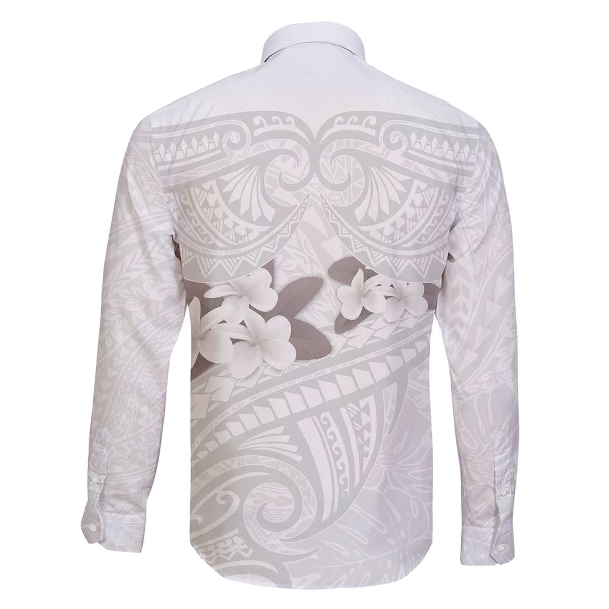 White Polynesia Family Matching Puletasi and Hawaiian Shirt Tribal Pattern Tropical Frangipani