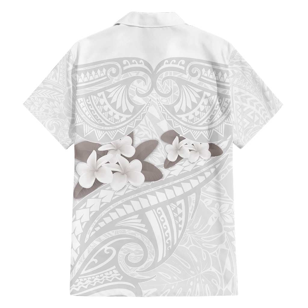 White Polynesia Family Matching Summer Maxi Dress and Hawaiian Shirt Tribal Pattern Tropical Frangipani LT14 - Polynesian Pride