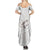 White Polynesia Summer Maxi Dress Tribal Pattern Tropical Frangipani