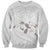 White Polynesia Sweatshirt Tribal Pattern Tropical Frangipani