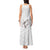 White Polynesia Tank Maxi Dress Tribal Pattern Tropical Frangipani