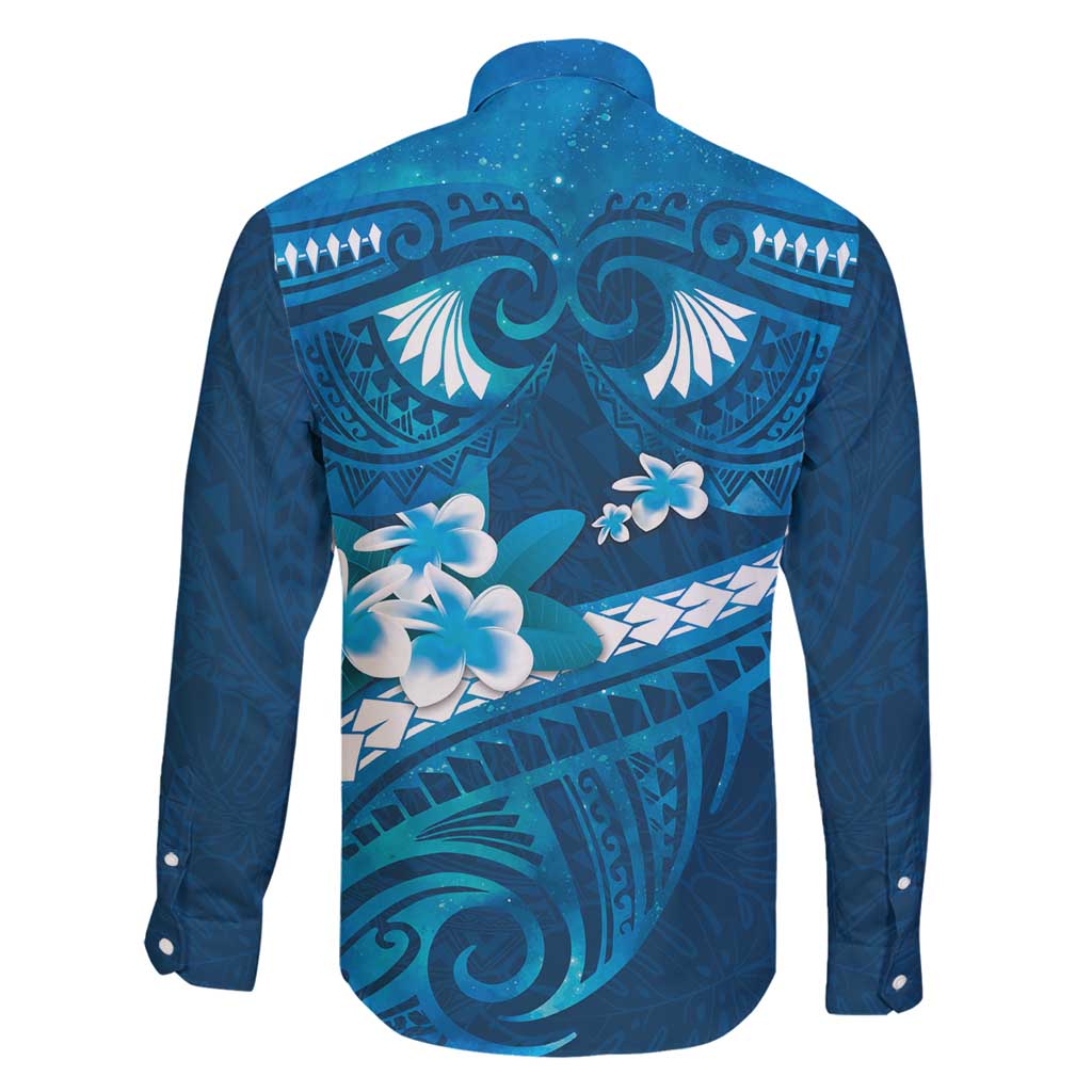 Blue Polynesia Family Matching Mermaid Dress and Hawaiian Shirt Tribal Pattern Tropical Frangipani LT14 - Polynesian Pride