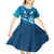 Blue Polynesia Kid Short Sleeve Dress Tribal Pattern Tropical Frangipani
