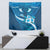 Blue Polynesia Tapestry Tribal Pattern Tropical Frangipani