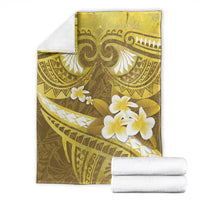 Gold Polynesia Blanket Tribal Pattern Tropical Frangipani