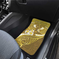Gold Polynesia Car Mats Tribal Pattern Tropical Frangipani
