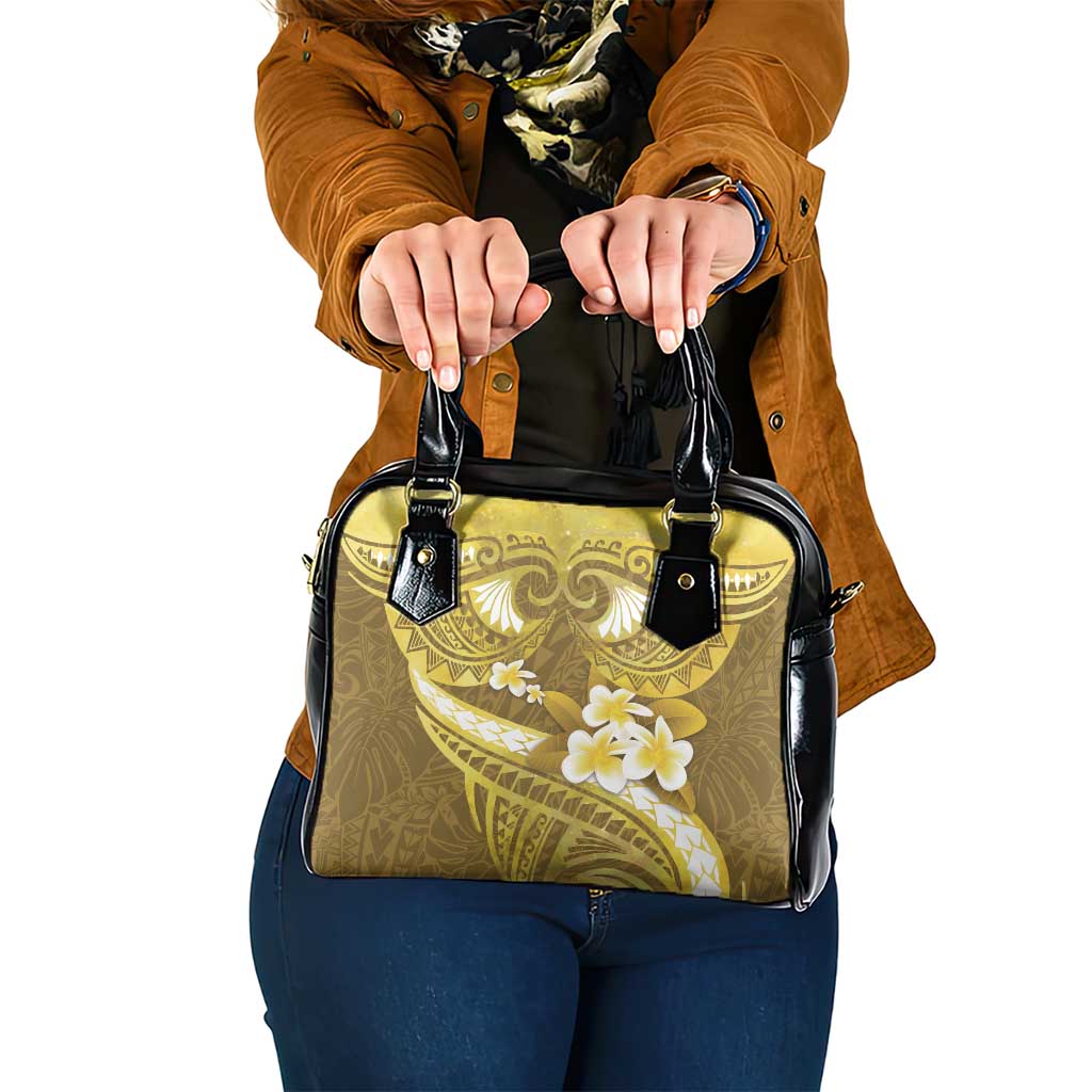 Gold Polynesia Shoulder Handbag Tribal Pattern Tropical Frangipani LT14 One Size Gold - Polynesian Pride