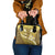 Gold Polynesia Shoulder Handbag Tribal Pattern Tropical Frangipani