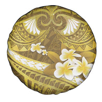 Gold Polynesia Spare Tire Cover Tribal Pattern Tropical Frangipani