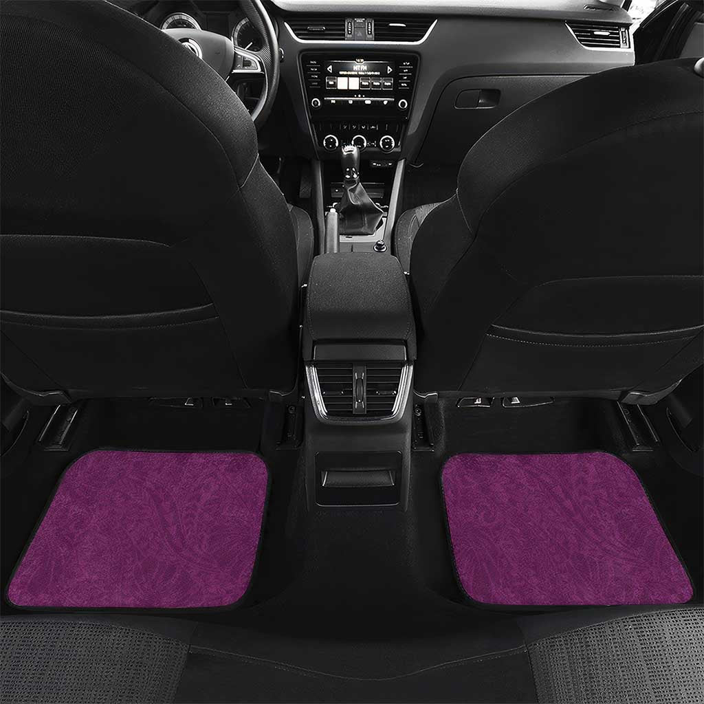 Pink Polynesia Car Mats Tribal Pattern Tropical Frangipani