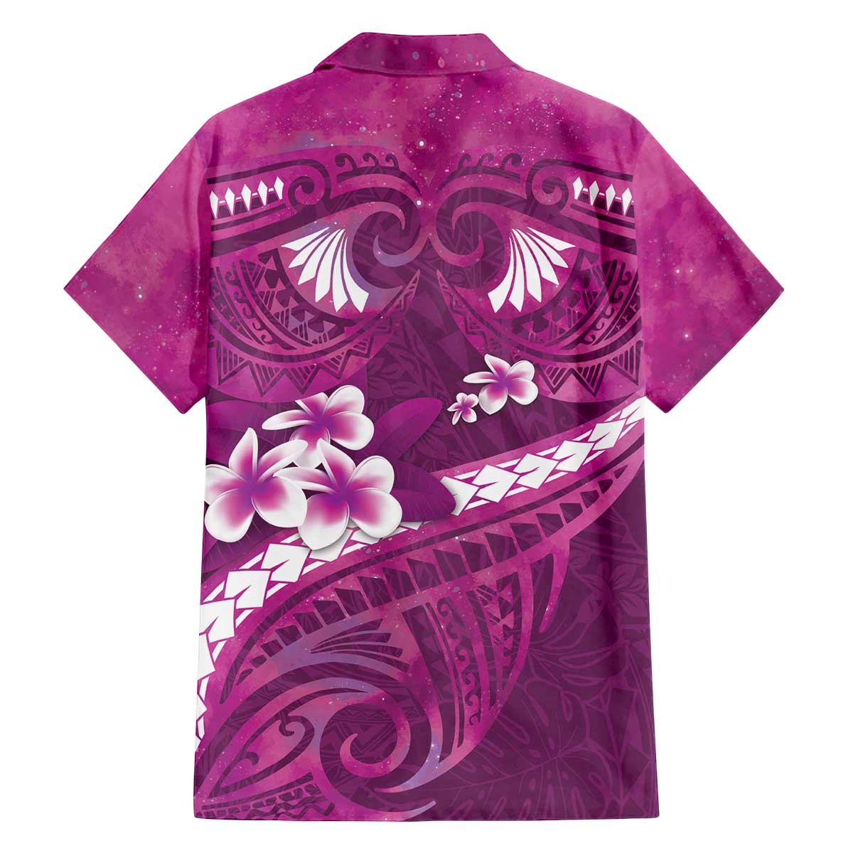 Pink Polynesia Family Matching Off The Shoulder Long Sleeve Dress and Hawaiian Shirt Tribal Pattern Tropical Frangipani LT14 - Polynesian Pride