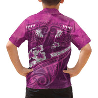 Pink Polynesia Family Matching Summer Maxi Dress and Hawaiian Shirt Tribal Pattern Tropical Frangipani LT14 - Polynesian Pride