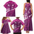 Pink Polynesia Family Matching Tank Maxi Dress and Hawaiian Shirt Tribal Pattern Tropical Frangipani