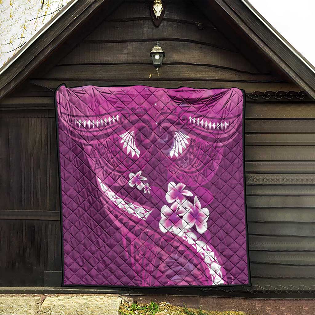 Pink Polynesia Quilt Tribal Pattern Tropical Frangipani