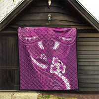 Pink Polynesia Quilt Tribal Pattern Tropical Frangipani