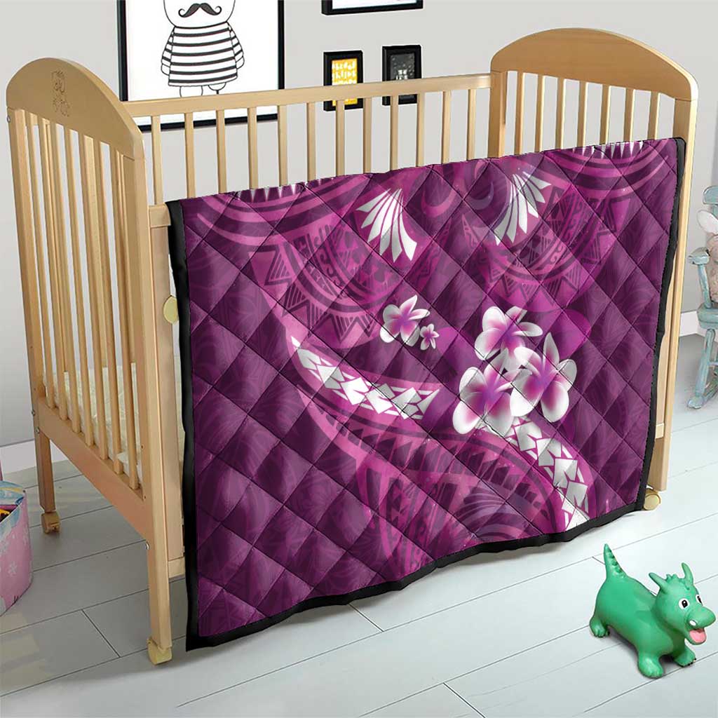 Pink Polynesia Quilt Tribal Pattern Tropical Frangipani