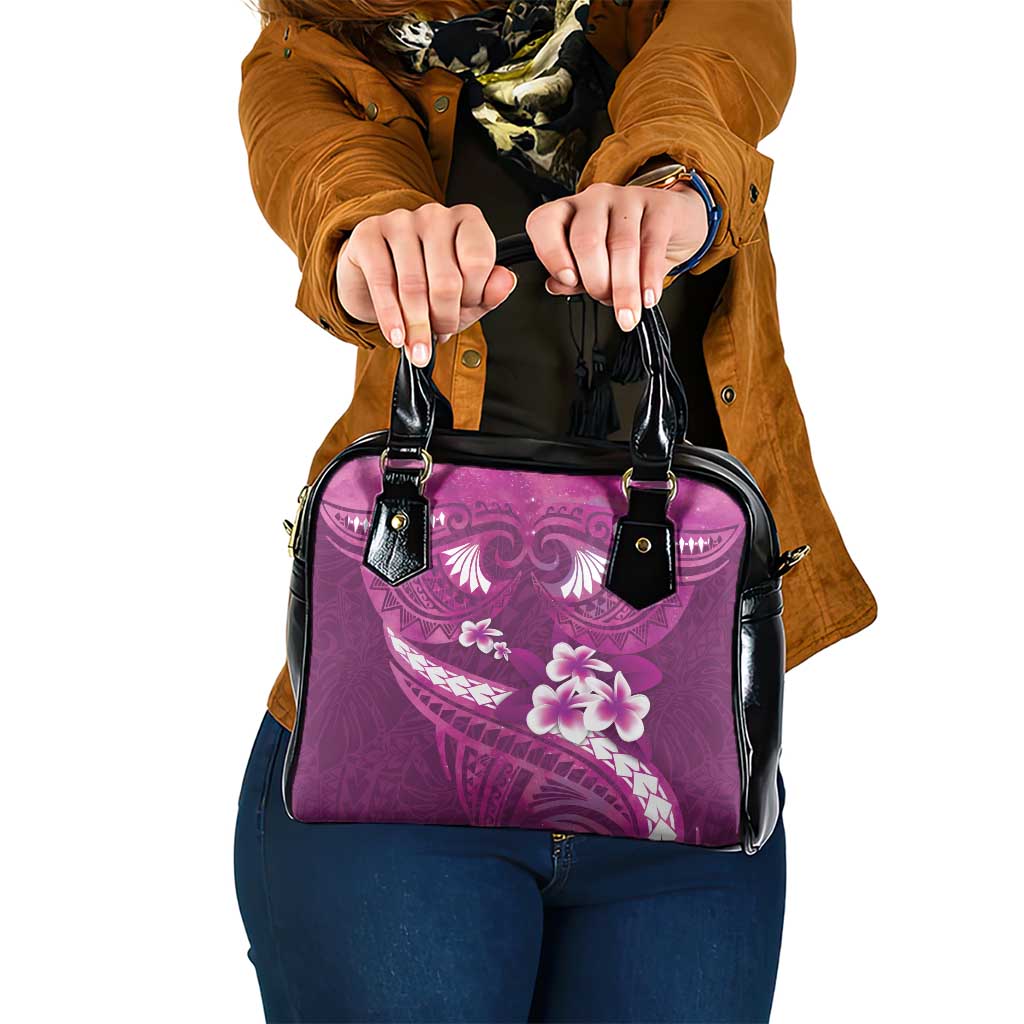 Pink Polynesia Shoulder Handbag Tribal Pattern Tropical Frangipani LT14 One Size Pink - Polynesian Pride