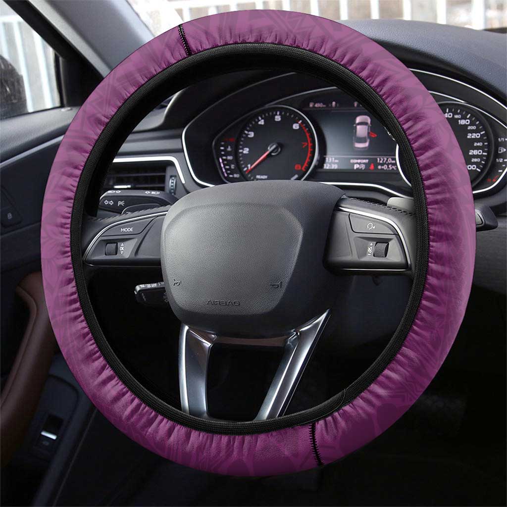 Pink Polynesia Steering Wheel Cover Tribal Pattern Tropical Frangipani LT14 - Polynesian Pride