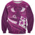 Pink Polynesia Sweatshirt Tribal Pattern Tropical Frangipani