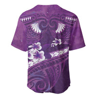 Purple Polynesia Baseball Jersey Tribal Pattern Tropical Frangipani LT14 - Polynesian Pride