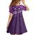 Purple Polynesia Family Matching Off Shoulder Maxi Dress and Hawaiian Shirt Tribal Pattern Tropical Frangipani