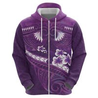 Purple Polynesia Hoodie Tribal Pattern Tropical Frangipani LT14 - Polynesian Pride