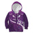 Purple Polynesia Kid Hoodie Tribal Pattern Tropical Frangipani