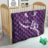Purple Polynesia Quilt Tribal Pattern Tropical Frangipani