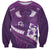 Purple Polynesia Sweatshirt Tribal Pattern Tropical Frangipani