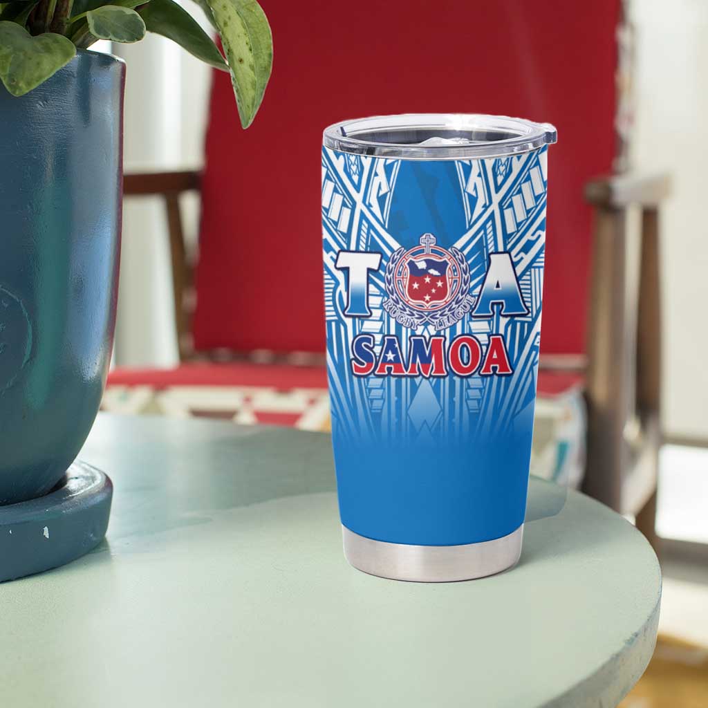 Samoa Rugby Tumbler Cup Toa Samoa Polynesian Pacific Blue Version