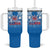 Samoa Rugby Tumbler With Handle Toa Samoa Polynesian Pacific Blue Version