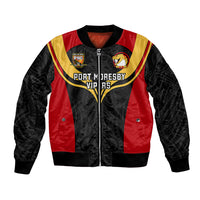 Papua New Guinea Rugby Bomber Jacket Port Moresby Vipers PNG Polynesian Pattern LT14 Unisex Black - Polynesian Pride