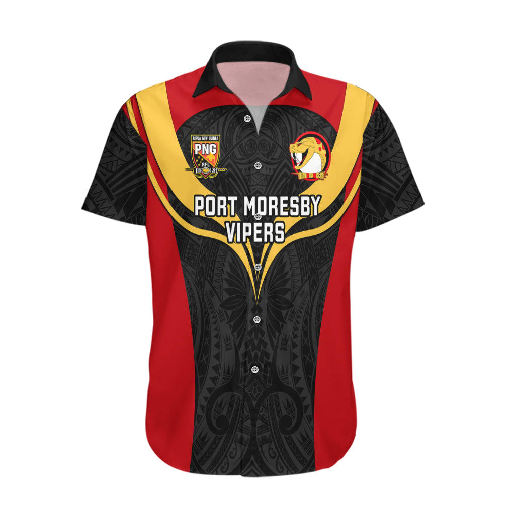 Papua New Guinea Rugby Hawaiian Shirt Port Moresby Vipers PNG Polynesian Pattern LT14 Black - Polynesian Pride