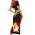 Papua New Guinea Rugby Short Sleeve Bodycon Dress Port Moresby Vipers PNG Polynesian Pattern LT14 - Polynesian Pride