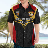 Custom Papua New Guinea Rugby Hawaiian Shirt Port Moresby Vipers PNG Polynesian Pattern LT14 - Polynesian Pride