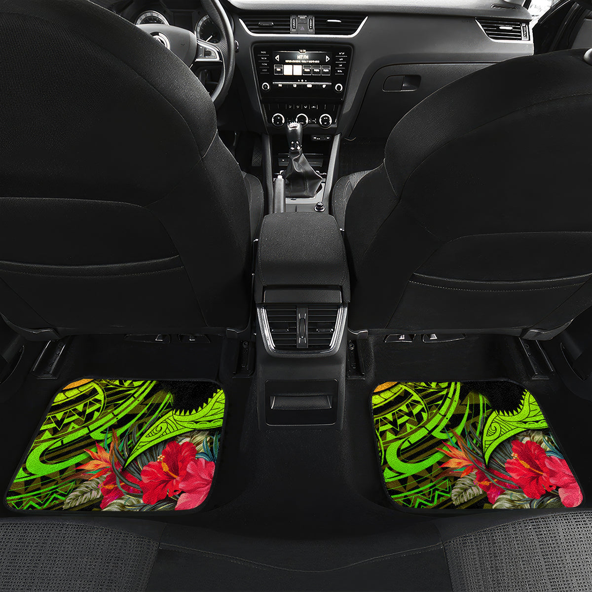 Hawaii Car Mats Kanaka Map With Polynesian Shark Tattoo Reggae Unique LT14 - Polynesian Pride