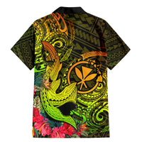 Hawaii Family Matching Mermaid Dress and Hawaiian Shirt Kanaka Map With Polynesian Shark Tattoo Reggae Unique LT14 - Polynesian Pride
