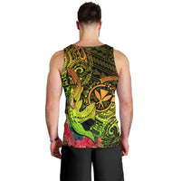 Hawaii Men Tank Top Kanaka Map With Polynesian Shark Tattoo Reggae Unique LT14 - Polynesian Pride