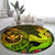 Hawaii Round Carpet Kanaka Map With Polynesian Shark Tattoo Reggae Unique LT14 - Polynesian Pride