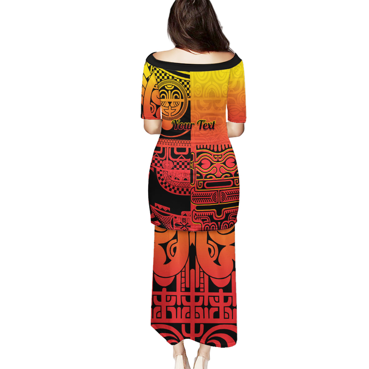 Personalised Ia Ora Na Marquesas Islands Family Matching Puletasi and Hawaiian Shirt Mata Tiki Marquesan Tattoo LT14 - Polynesian Pride