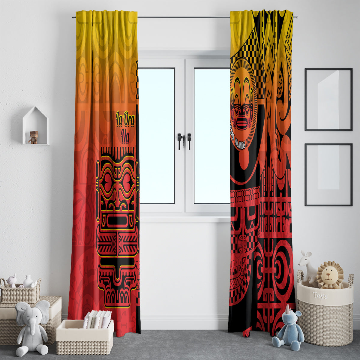 Ia Ora Na Marquesas Islands Window Curtain Mata Tiki Marquesan Tattoo LT14 - Polynesian Pride