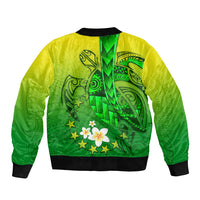 Kia Orana Cook Islands Bomber Jacket Kuki Airani Tattoo Pattern With Sea Turtle LT14 - Polynesian Pride