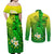 Kia Orana Cook Islands Couples Matching Off Shoulder Maxi Dress and Long Sleeve Button Shirt Kuki Airani Tattoo Pattern With Sea Turtle LT14 - Polynesian Pride